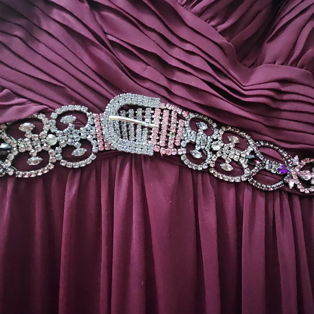 Signature by Sangria Lace and Pleated Plum Dress - Picture 3 of 5